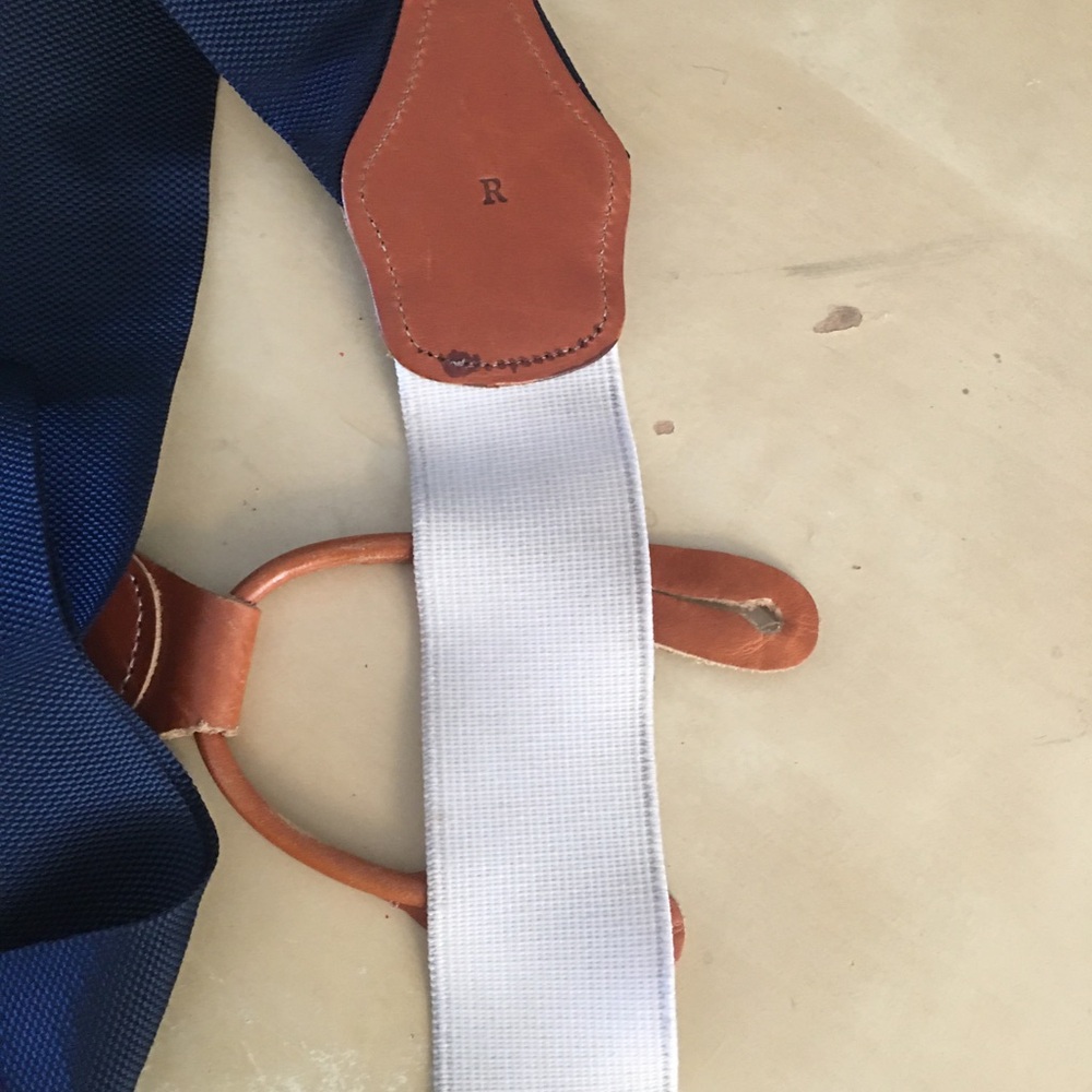 Brooks Brothers leather & canvas suspenders whiskey brown regular - Picture 5 of 5